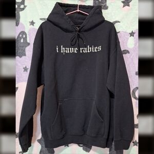 Rabies Black Graphic Hoodie